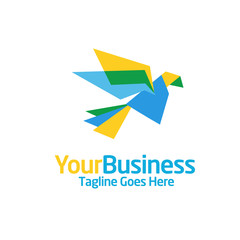 Colorful origami paper birds