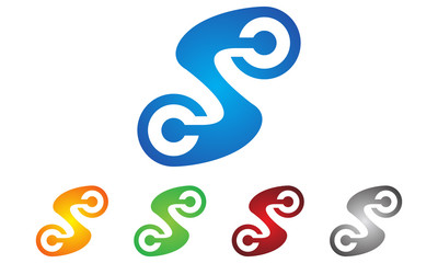 letter s technology logo design