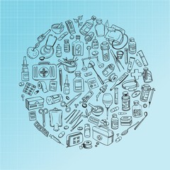 medicine doodle background