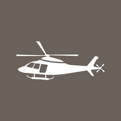 Helicopter Icon on Dark Gray Color. Eps-10.