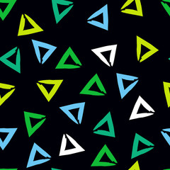 Cute vector seamless pattern . Triangles, brush strokes.  Endless texture can be used for printing onto fabric or paper