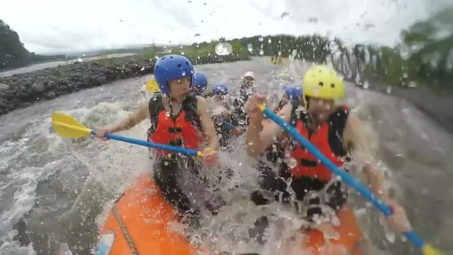 Experience the thrill of whitewater rafting with our team of seven people,capturing every exhilarating moment on our onboard camera.