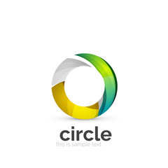 Abstract swirly round logo template