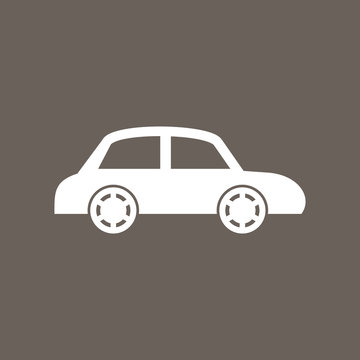 Car Icon on Dark Gray Color. Eps-10.
