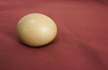 Easter eggs on soft red fabric