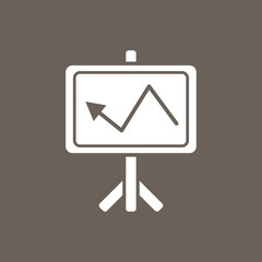 Presentation Chart Icon on Dark Gray Color. Eps-10.