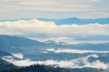 fog in the mountain view in thailand