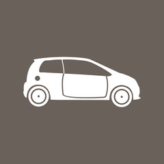 Car Icon on Dark Gray Color. Eps-10.