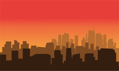 Naklejka premium Silhouette of a very beautiful city