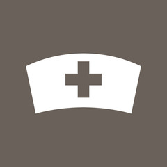 Nurse Cap Icon on Dark Gray Color. Eps-10.