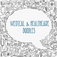 medicine doodle background