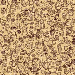 hand drawn coffee pattern
