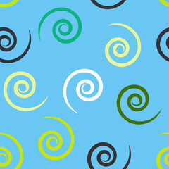 Cute vector seamless pattern . Swirl, brush strokes.  Endless texture can be used for printing onto fabric or paper