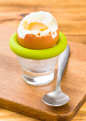 cooked egg in egg cup