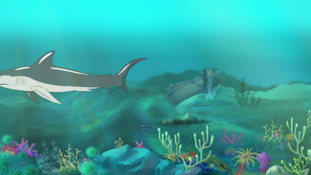 Shark Swimming
Big shark swimming in a ocean. Full color handmade animation in HD