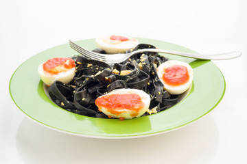Italian dish of black noodles