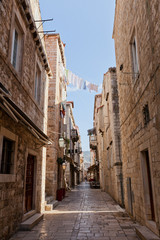 Fototapeta na wymiar Street in Old Town of Dubrovnik, Croatia. UNESCO site