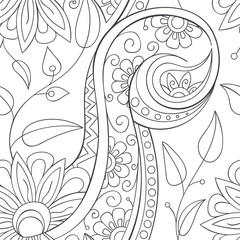 Floral ornamental doodle pattern