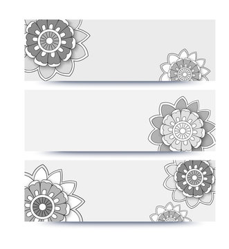 Vector banner with flowers