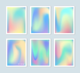 Bright holographic backgrounds set for a different design. - 106469656