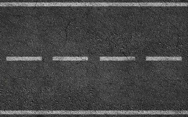 Fotobehang White Stripes On Asphalt Road © rottenman