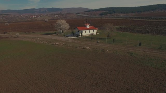 Christianity church / aerial video