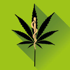 Medical marihuana new logo, icon. Flat design vector illustration