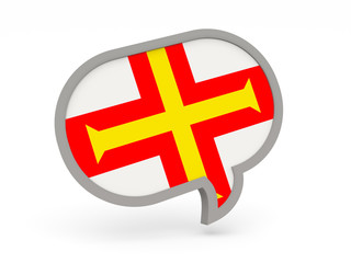 Fototapeta premium Chat icon with flag of guernsey