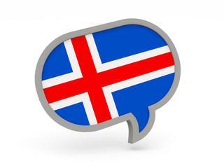 Chat icon with flag of iceland