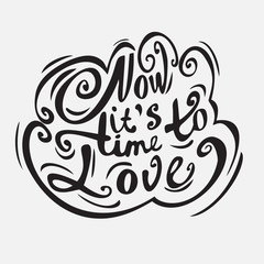 Calligraphic phrase with ornamental elements, lettering poster and postcard. Typography and calligraphy text