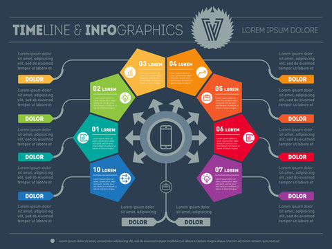 Part of the report with logo and icons set. Vector infographic o