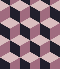Vector modern seamless colorful geometry cubes pattern, color abstract geometric background, pillow multicolored print, retro texture, hipster fashion design