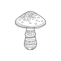Death Cap Zentangle For Coloring © topvectors