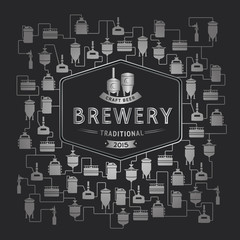 Card template with beer brewery element. Vector