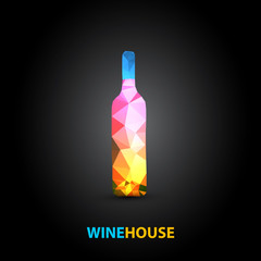 wine bottle polygon design easy editable