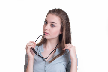 Beautiful face of young adult woman