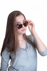 Beautiful face of young adult woman