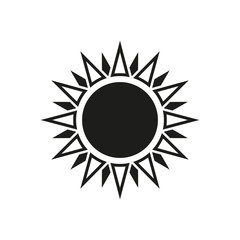 The sun icon. Sunrise and sunshine, weather symbol