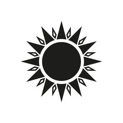 The sun icon. Sunrise and sunshine, weather symbol