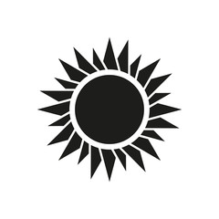 The sun icon. Sunrise and sunshine, weather symbol