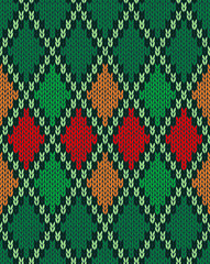 Seamless Christmas Knitted Pattern. Style Knit woolen jacquard o