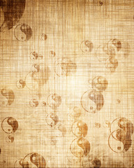 Obraz premium Grunge yin yang symbol background.