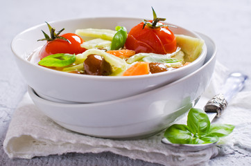 Soup with homemade pasta