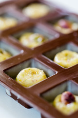 White chocolate pralines