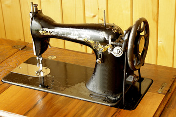 vintage mechanical sewing machine