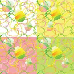 Materiał do szycia set spring seamless pattern colorful eggs on color background. C