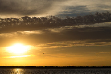 Sunset over water