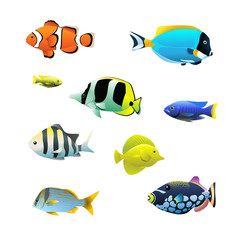 Tropical fish set