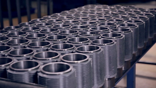 Metal product on a idustrial warehouse. HD.