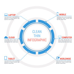Infographic graph with lines and icons
